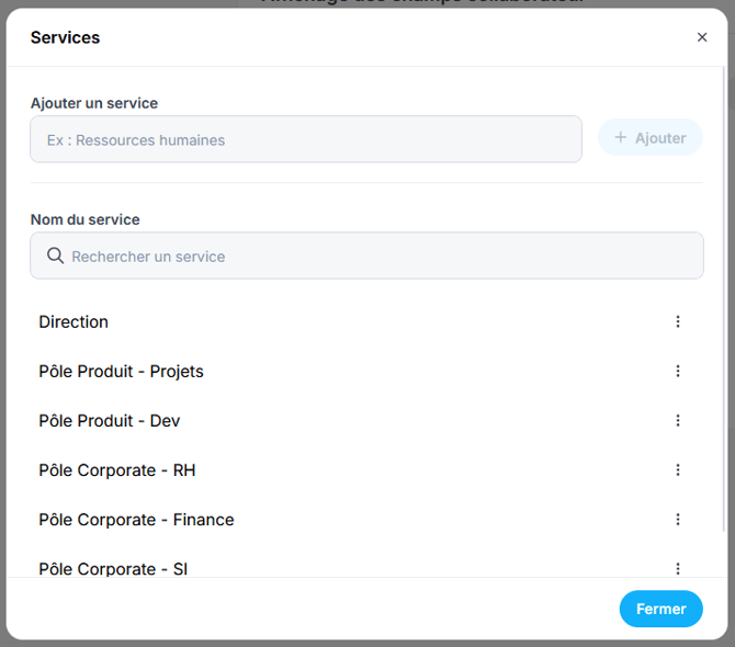 Gestion des services