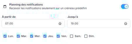 Planning des notifications
