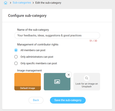 modify categories and subcategories