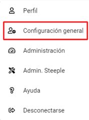 clic en configuracion general